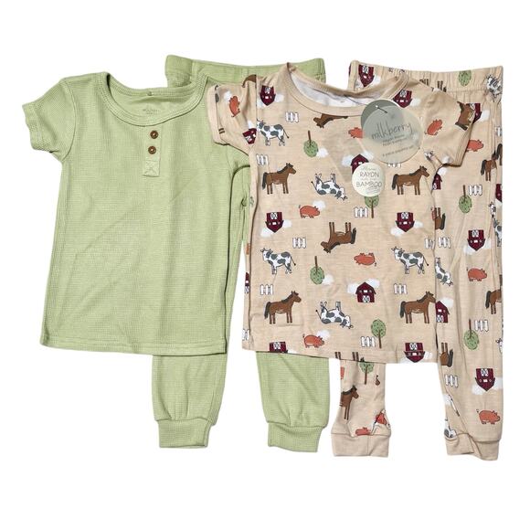 NWT Milkberry Bamboo PJ Set Bundle Size 2T - Picture 1 of 5
